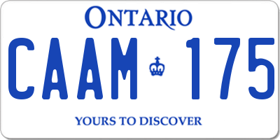 ON license plate CAAM175