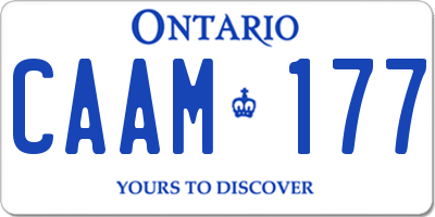 ON license plate CAAM177