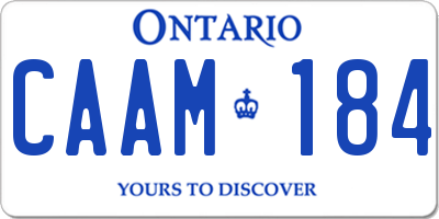 ON license plate CAAM184