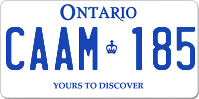 ON license plate CAAM185