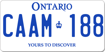 ON license plate CAAM188