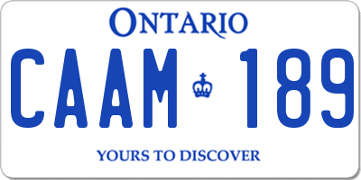 ON license plate CAAM189