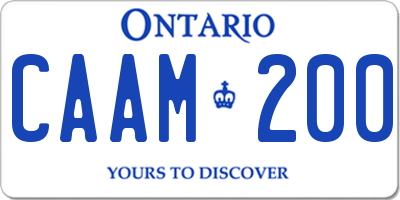 ON license plate CAAM200