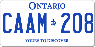 ON license plate CAAM208