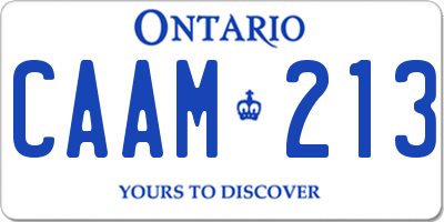 ON license plate CAAM213