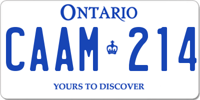 ON license plate CAAM214