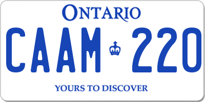 ON license plate CAAM220