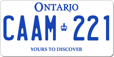 ON license plate CAAM221