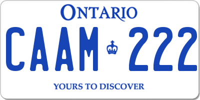 ON license plate CAAM222