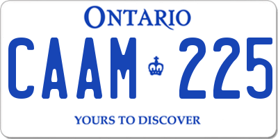 ON license plate CAAM225