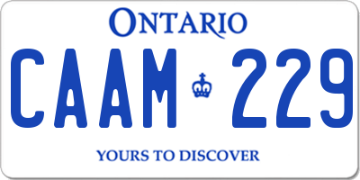 ON license plate CAAM229