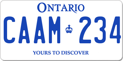 ON license plate CAAM234