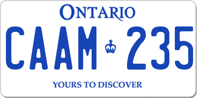 ON license plate CAAM235