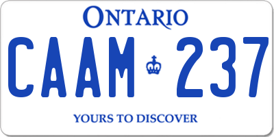 ON license plate CAAM237