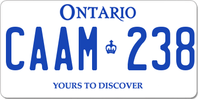 ON license plate CAAM238