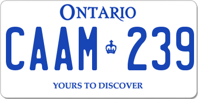 ON license plate CAAM239