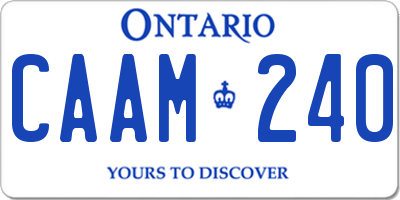 ON license plate CAAM240