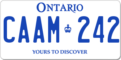 ON license plate CAAM242