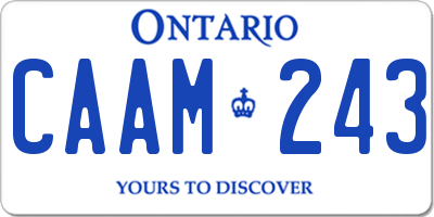 ON license plate CAAM243