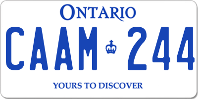 ON license plate CAAM244