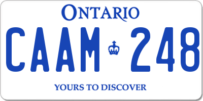 ON license plate CAAM248