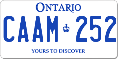 ON license plate CAAM252