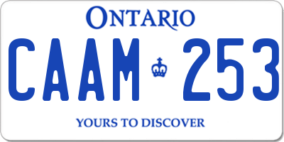 ON license plate CAAM253