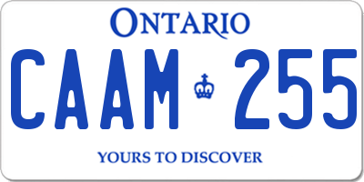 ON license plate CAAM255