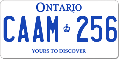 ON license plate CAAM256