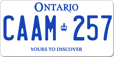 ON license plate CAAM257