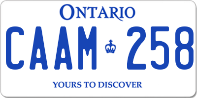 ON license plate CAAM258