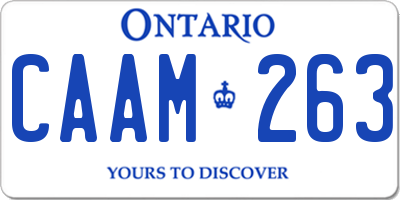 ON license plate CAAM263