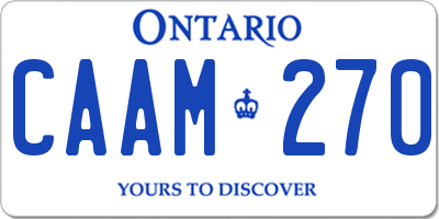 ON license plate CAAM270