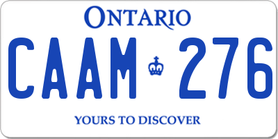 ON license plate CAAM276