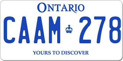 ON license plate CAAM278