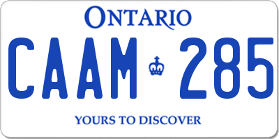 ON license plate CAAM285