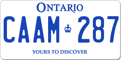 ON license plate CAAM287