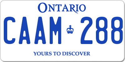 ON license plate CAAM288