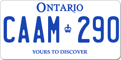 ON license plate CAAM290