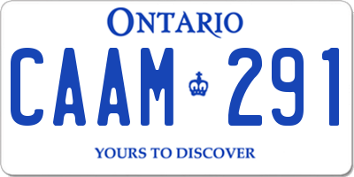 ON license plate CAAM291