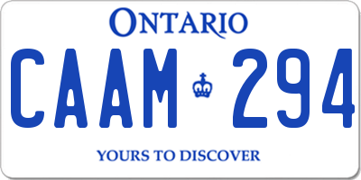 ON license plate CAAM294