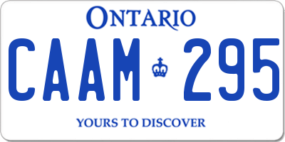 ON license plate CAAM295