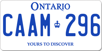 ON license plate CAAM296