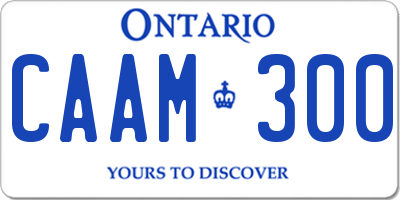 ON license plate CAAM300