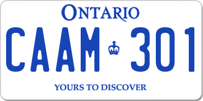 ON license plate CAAM301