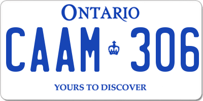 ON license plate CAAM306