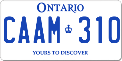 ON license plate CAAM310