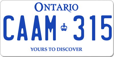 ON license plate CAAM315