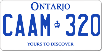 ON license plate CAAM320