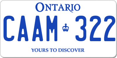 ON license plate CAAM322